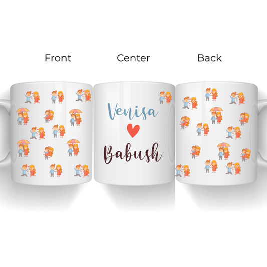 Couple Moments Mug – Personalized Names with Romantic Illustrations