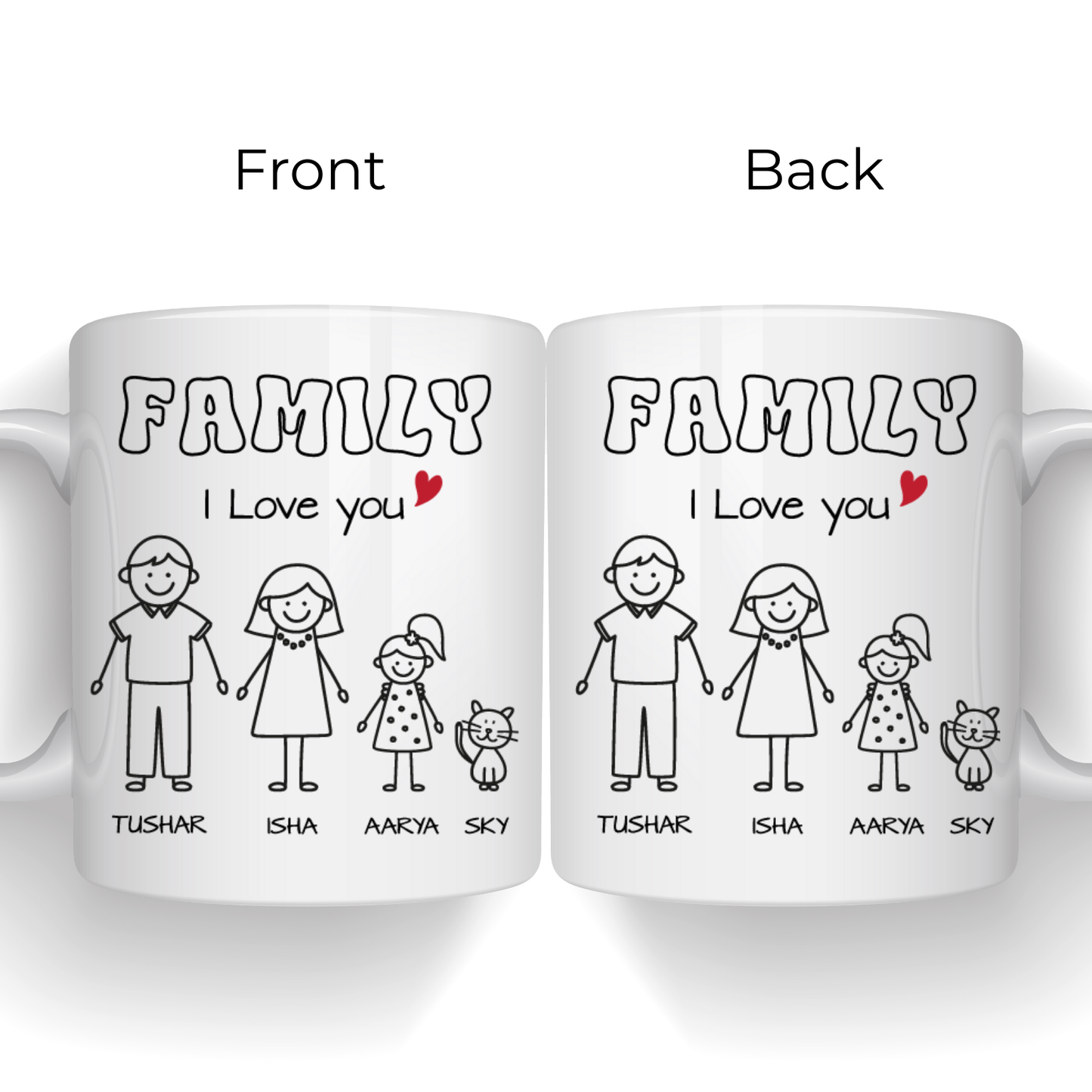 Family Stick Figure Mug - Family Mug