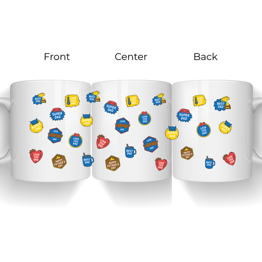 Best Dad Sticker Collection Mug - Father's Day Mug