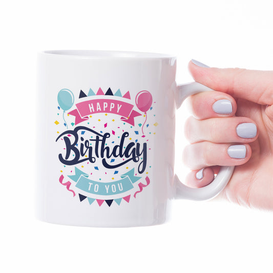 Minimalist Happy Birthday Mug