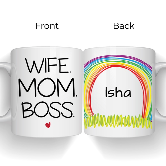 "Mom Wife Boss" Mug - Personalized Mug