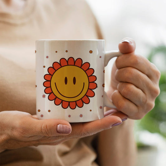 Sip, Smile, Repeat – Motivational Floral Mug