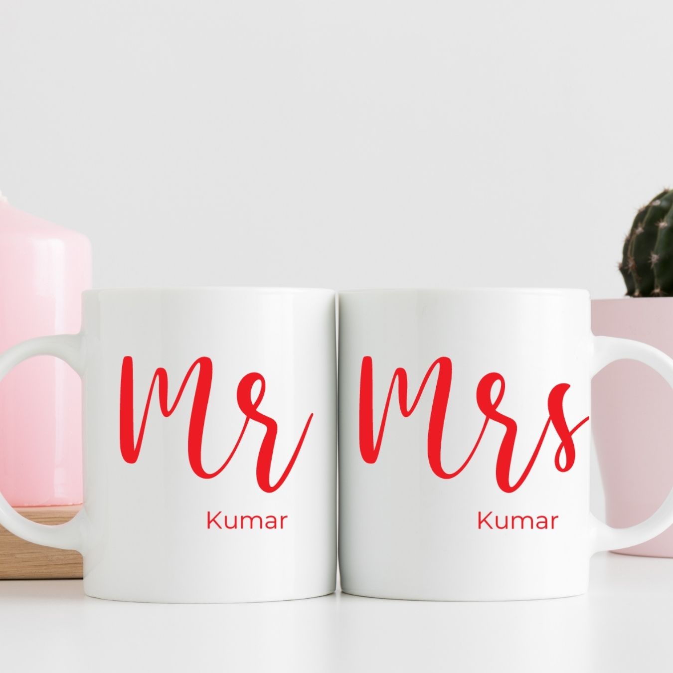 Mr & Mrs Personalized Couple Mug Set