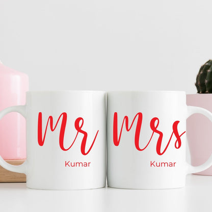 Mr & Mrs Personalized Couple Mug Set