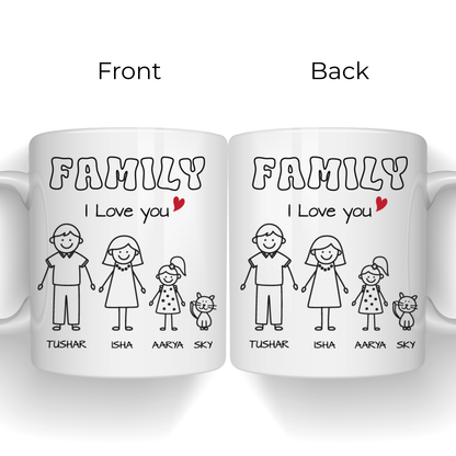 Family Stick Figure Mug - Family Mug