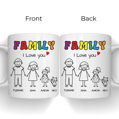 Family Stick Figure Mug - Family Mug