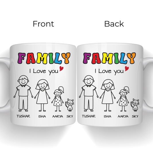 Family Stick Figure Mug - Family Mug
