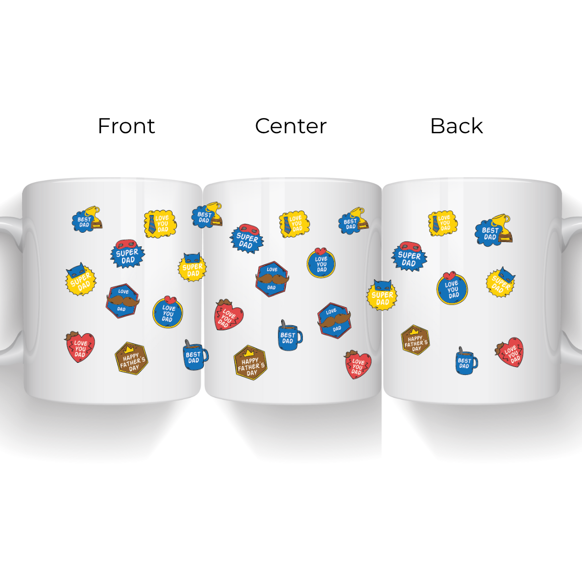 Best Dad Sticker Collection Mug - Father's Day Mug
