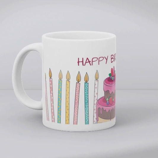 Happy Birthday with Cake and Candles Mug