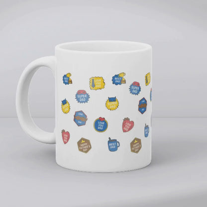 Best Dad Sticker Collection Mug - Father's Day Mug