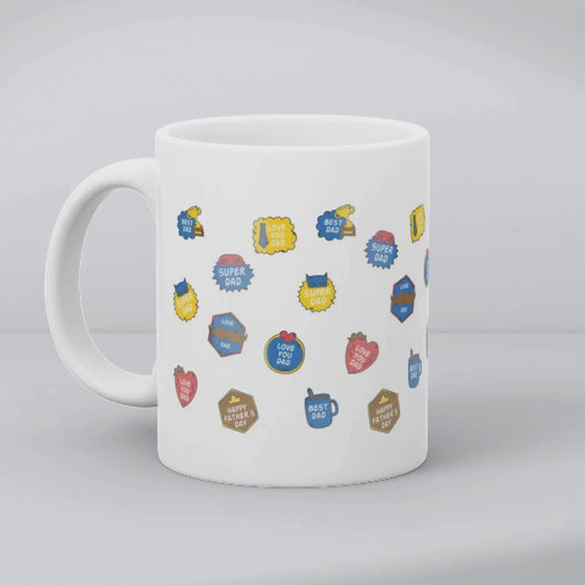 Best Dad Sticker Collection Mug - Father's Day Mug