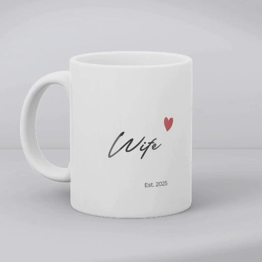 Personalized Husband & Wife Couple Mug – Est. 2025 with Custom Names