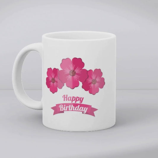Floral Happy Birthday Wishes Mug