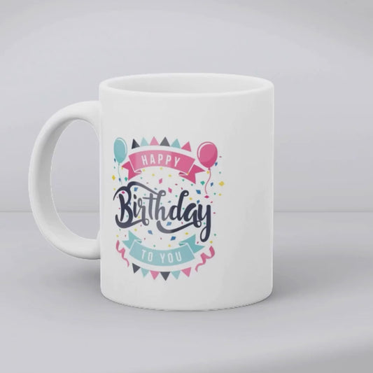 Minimalist Happy Birthday Mug