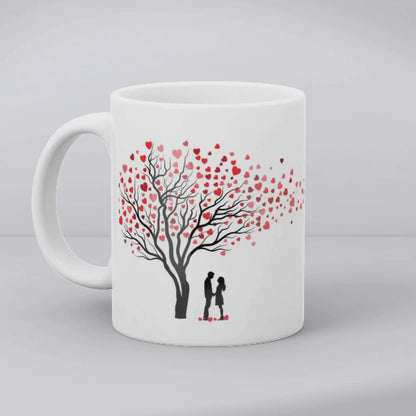 Love You Forever Couple Mug – Custom Names with Romantic Tree Design