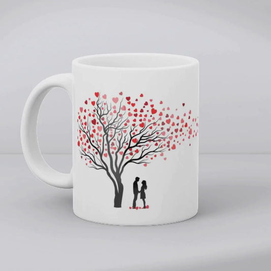 Love You Forever Couple Mug – Custom Names with Romantic Tree Design