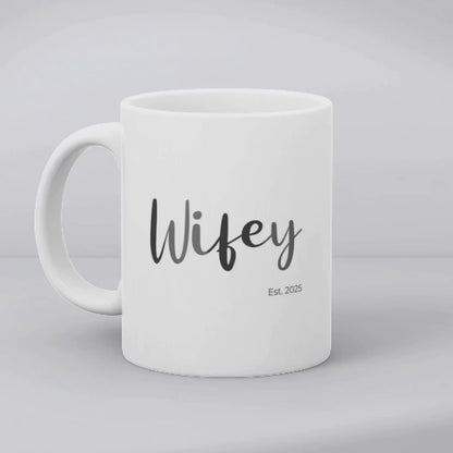 Personalized Hubby & Wifey Couple Mug – Est. 2025 with Custom Names