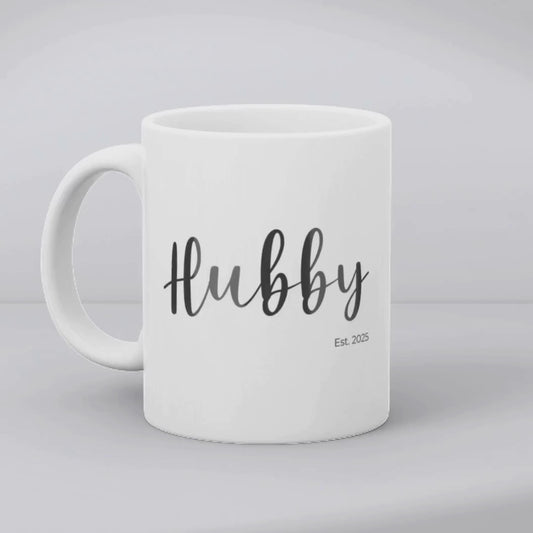 Personalized Hubby & Wifey Couple Mug – Est. 2025 with Custom Names