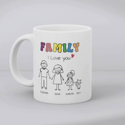 Family Stick Figure Mug - Family Mug
