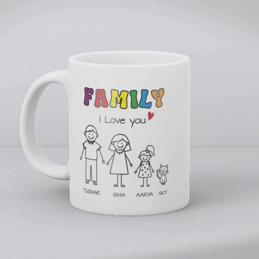 Family Stick Figure Mug - Family Mug