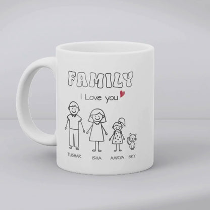Family Stick Figure Mug - Family Mug