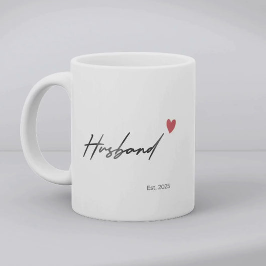 Personalized Husband & Wife Couple Mug – Est. 2025 with Custom Names